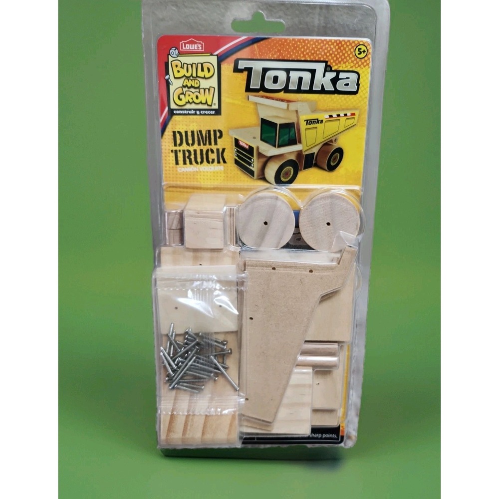 Lowe's 2012 Build And Grow Tonka Dump Truck Wood Toy Model Kit Hasbro New